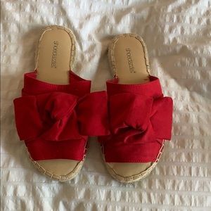 Red Single Strap Sandles